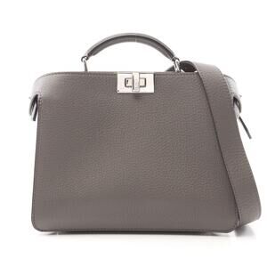 Fendi Peekaboo I See U Handbag Leather Gray